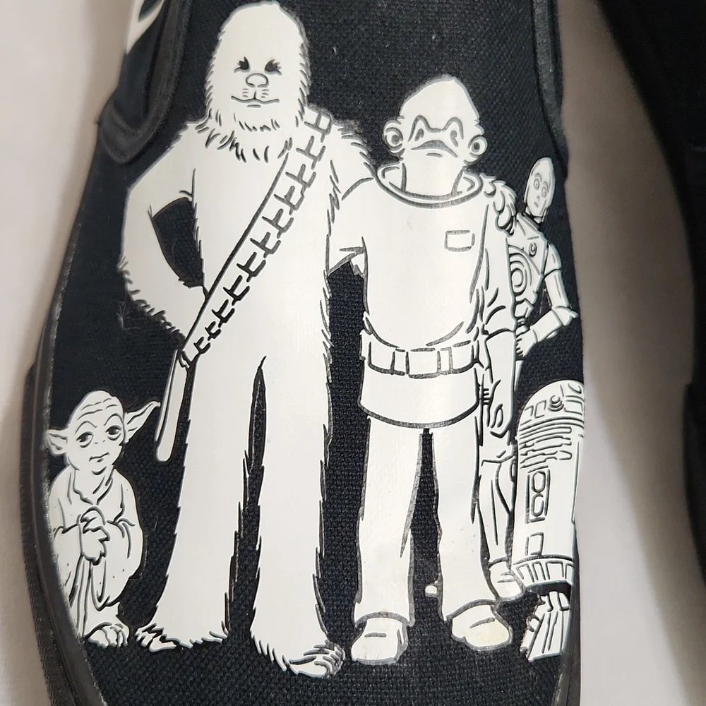 Adidas X Star Wars Court Rallye Black White Canvas Slip-On Sneakers (M Size 11)